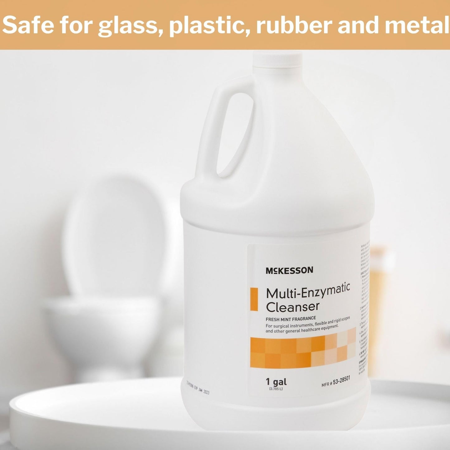 McKesson Multi-Enzymatic Cleanser for Surgical Instruments & General Healthcare Equipment, 1 Gallon [Pack of 1] Fresh Mint