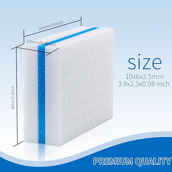 M. Neat Upgrade Melamine Sponge, 100 Pack Extra Thick More Lasting 3X Density Premium Magic Sponge Eraser, Multi Surface Power Scrubber Foam Stain and Mark Removal Cleaning Pads