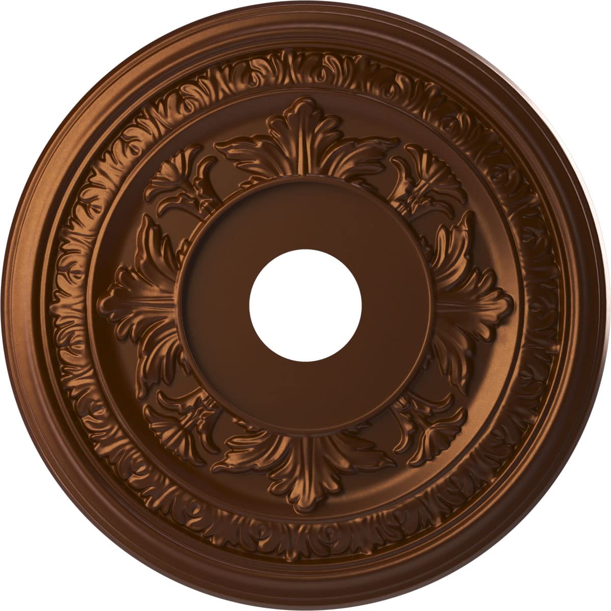 Ekena Millwork Cmp19Bacdc Baltimore Thermoformed Pvc Ceiling Medallion (Fits Canopies Up To 7 3/4), 19Od X 3 1/2Id X 1P, Metalli