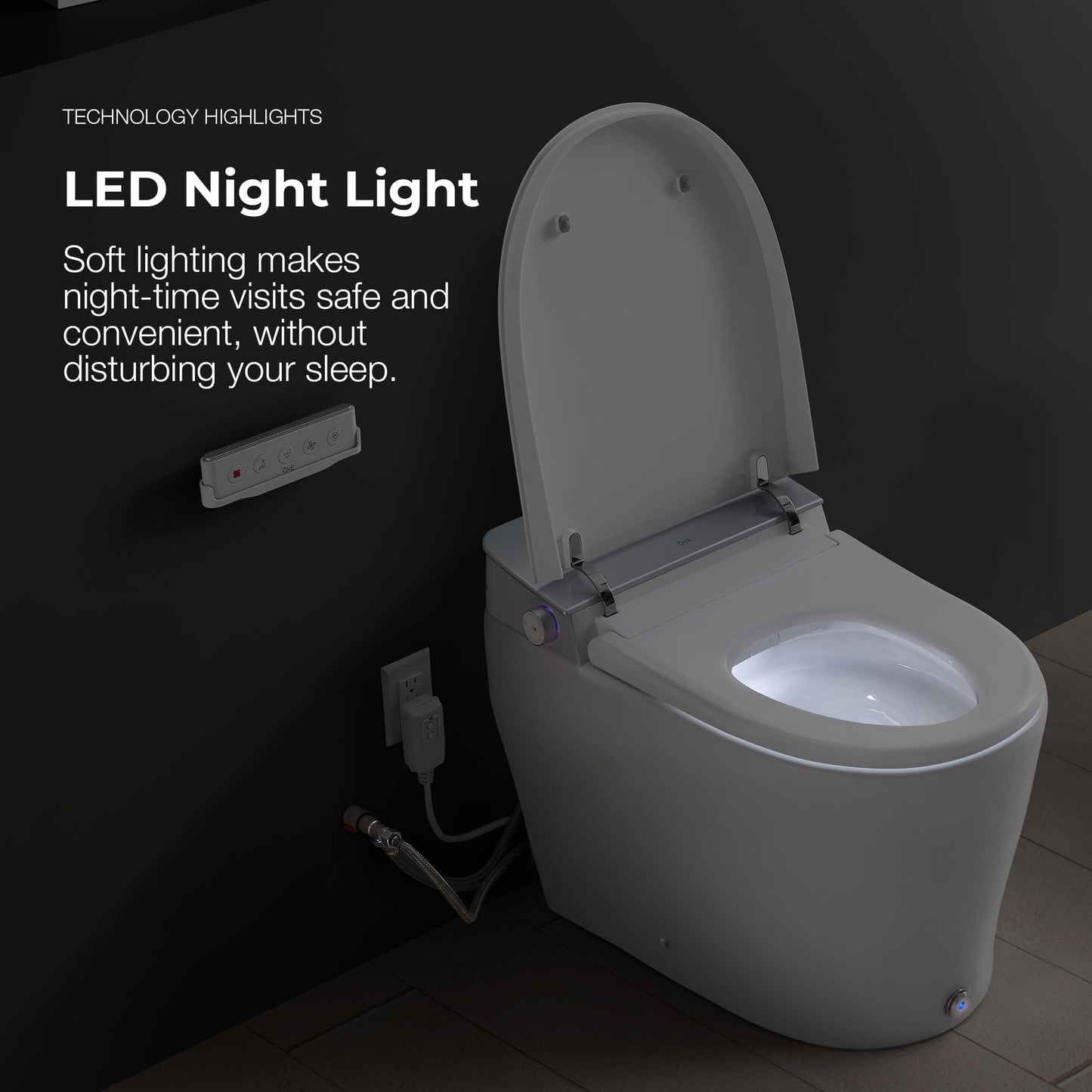 OVE Decors Clarke Dual-Flush Hands-Free Smart Bidet Toilet with Built-in Tank