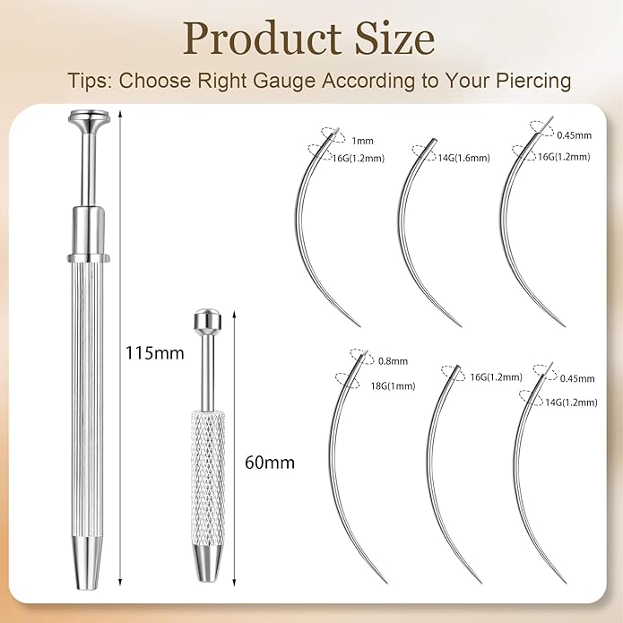 ONESING 2Pcs Piercing Ball Grabber Tool for Changing Jewelry, Stianless Steel Flat Back Earring Applicator Internally Threaded Push Pin Piercing Grabber Tool, Anti Slip 4 Claw Gem Ball Grabber Tool