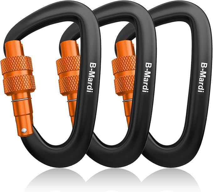 B-Mardi Carabiner Clips Heavy Duty 12kN (2697 lbs)-Lightweight Locking Carabiners for Camping, Hiking, Hammock, Dog Leash ...