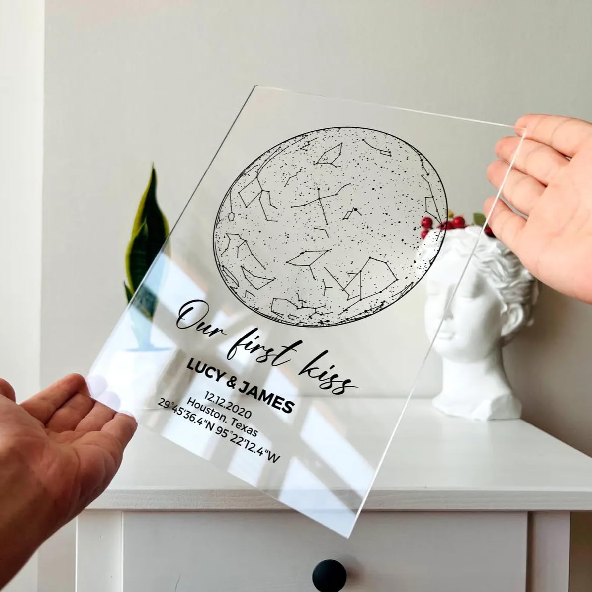 Custom Star Map by Date - Personalized Constellation Map Star Map Night Light Star Map Wedding Date Night Couple Custom Gift Star Gifts for Him Custom Star Chart Anniversary Star Map Gift