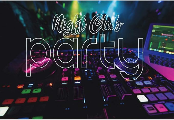 OERJU 5x3ft Night Club Party Backdrop Stage Concert Spotlights Show Entertainment Dis-co Party Spotlight Lights Background...