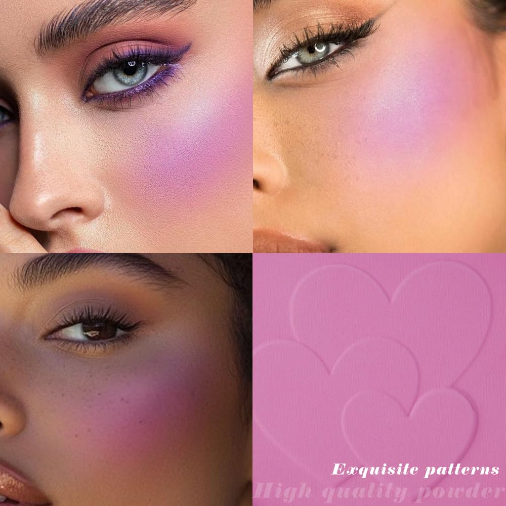 HHLTOH Purple Single Matte lavender for Face Cheeks blush, Orchid Cream Bright Blushes Makeup Palette, Fuchsia Monochrome Blush