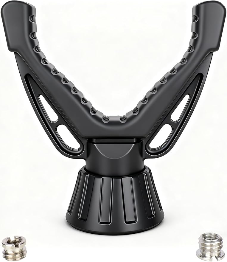 360° Rotating V Yoke Shooting Rest for Rifle Compatible with Shooting Stick Hunting Tripod, Gun Tripod and Monopod for Hunting & Outdoor Activities