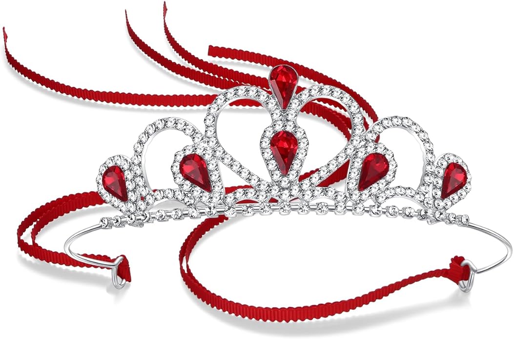 Lovelyshop Colorful Gems Silver Rhinestone Tiara for Little Kid Big Kid Prom Birthday Princess Crown