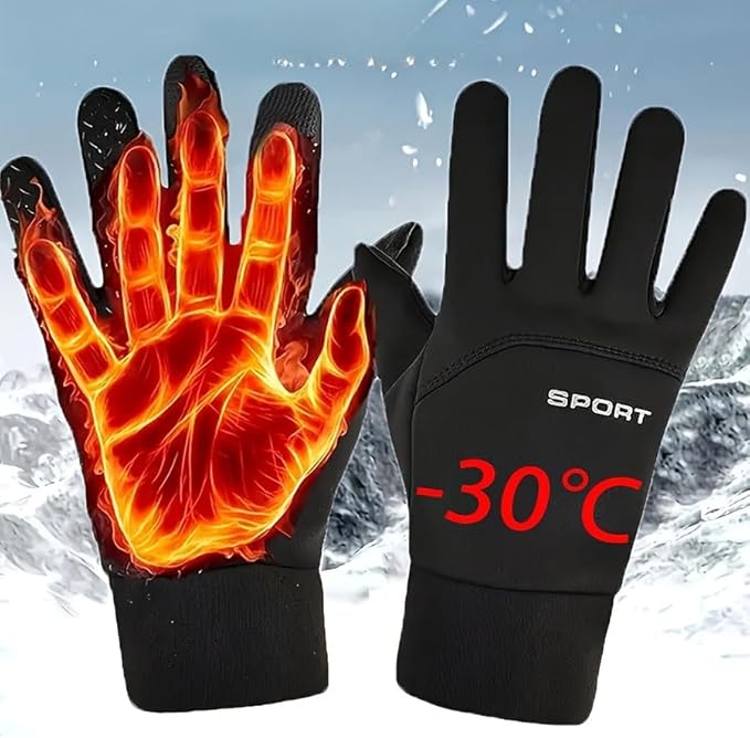 Men's Winter Thermal Gloves - Touchscreen Compatible with Adjustable Wrist Strap for Cycling, Skiing, Motorcycle & Outdoor...