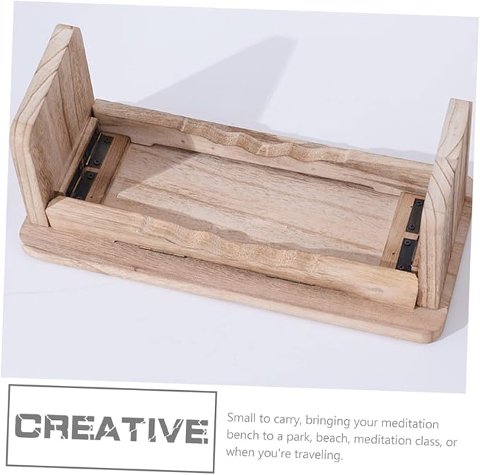 ibasenice Wooden Meditation Stool Portable Zen Kneeling Seat for Comfortable Praying and Meditation Practice Non-Slip Design for Enhanced Stability and Support