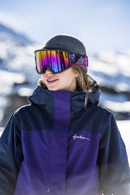 Giro Women's and Youth Dylan Ski and Snowboard Goggles - Lapis Blue Mzansi Strap with Grey Cobalt/Yellow Lenses
