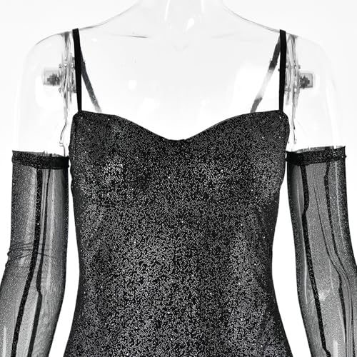 PWMENLK Women's Dress,Sexy Lace Semi See Through Short Dress, Off-Shoulder Bustier Skirt, Asymmetric Short Skirt，Slim