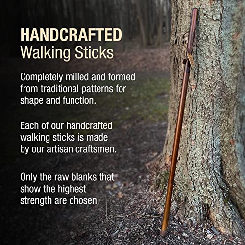Brazos Handcrafted Wood Walking Stick, Pine, Trekker Style Handle, for Men & Women, Made in The USA