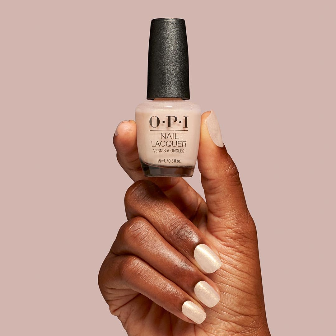 OPI Nail Lacquer Mirror, Mirror on the Awe | Sheer Pastel White Shimmer Chip Resistant Nail Polish | OPI'm Dreaming Collection