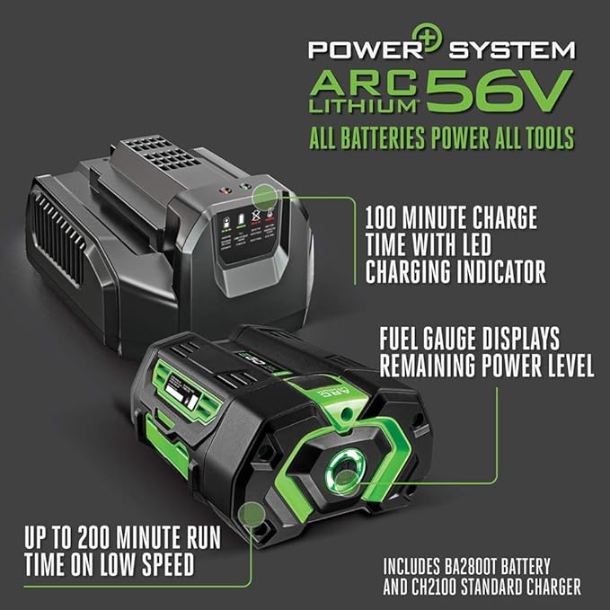 EGO POWER+ Leaf Blower, Cordless Electric 650 CFM, Includes 56V 5.0Ah Battery and Charger - LB6504