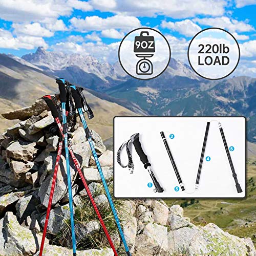 YOVITAL Trekking Poles - Aluminum 7075 Adjustable Walking Sticks with Quick Locks, Expandable to 53", Ultralight for Hikin...