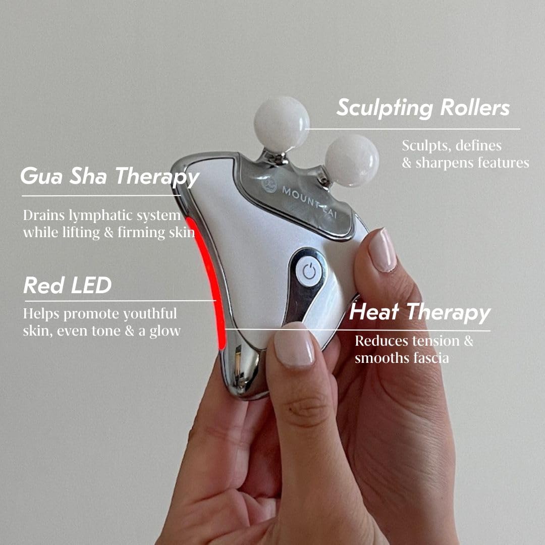 Mount Lai Vitality Qi LED Gua Sha Device, LED Light Therapy for Face, Gua Sha Facial Tools for Firming, Lifting, Sculpting, Anti
