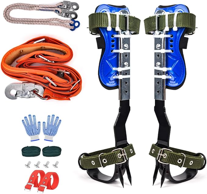 wdsilkbo Tree Climbing Gear, Tree Climbing Spikes, for Tree Work Adjustable Tree Climbing Tool Set