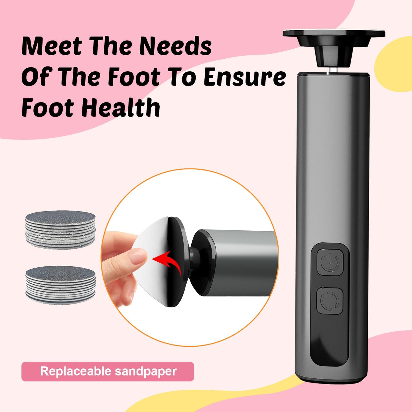 Dolcevitae Electric Foot Callus Remover & Nail File - Electric Callus Remover for Feet, 9 Adjustable Speeds, 1800mAh Rechargeabl