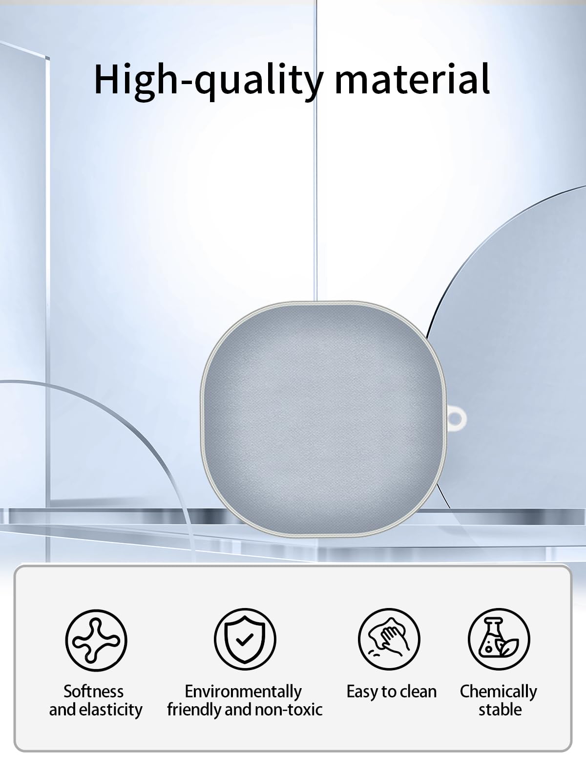 Compatible with Baseus AirNora 2 Headphones，True Wireless Noise Cancelling Earbuds,Clear Soft TPU Full Body Shockproof Protective Cover with Lanyard,Clear