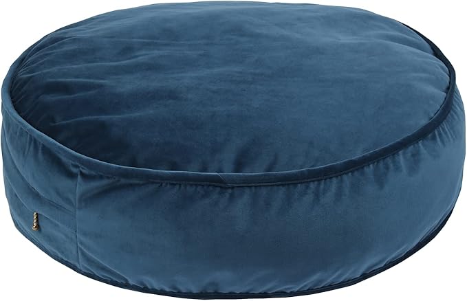 YIUOR Velvet Floor Pillows Round Chair Cushion Couch Throw Pillow Soft Pouf Seat Mattress Bean Bag for Reading Nook Play Room (25.6", Teal)