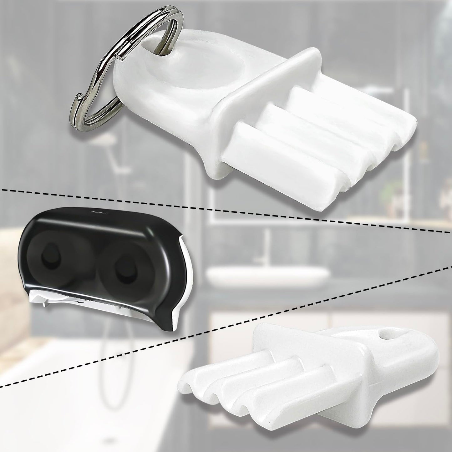 Universal Dispenser Key, 5 Pack Toilet & Paper Towel Key Replacement