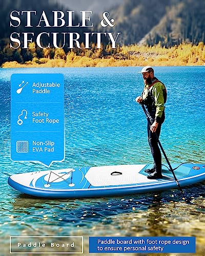 Paddle Board Stand Up Paddle Board SUP 6 inches Thick Board with ISUP Accessories & Carry Bag & Fast Pumping for Adults & ...