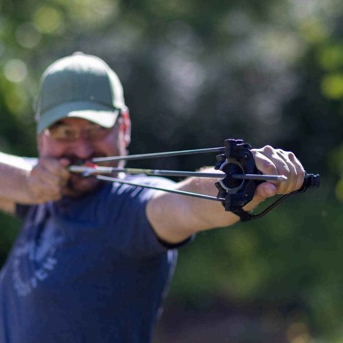 SimpleShot Hammer XT Slingbow Arrow-Shooting Hunting Fishing Wrist-Support Slingshot (Green)
