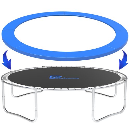 Polwkscas Trampoline Pad 10ft 12ft 14ft 15ft 16ft Trampoline Replacement Safety Pad, Waterproof and Tear-Resistant Safety Spring Cover Round Frame Pad, Trampoline Pad Replacement (Blue, 14FT)