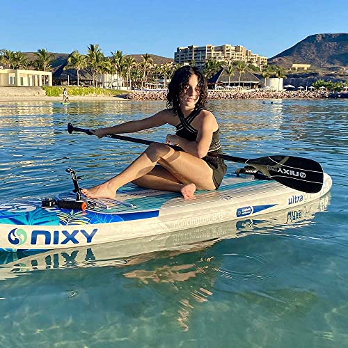 NIXY Carbon Fiber Hybrid SUP Paddle Adjustable 3-Piece Stand Up Paddleboard Paddle – Blade Size 90 - Lightweight and Float...