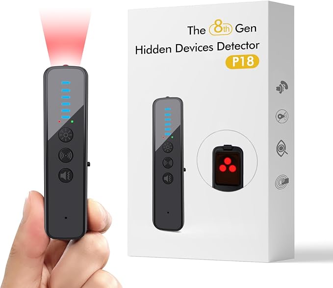 abyliee Upgraded Hidden Camera Detector - AI-Powered Anti-Spy Device, GPS Tracker & Bug Detector, Portable RF Signal Scann...