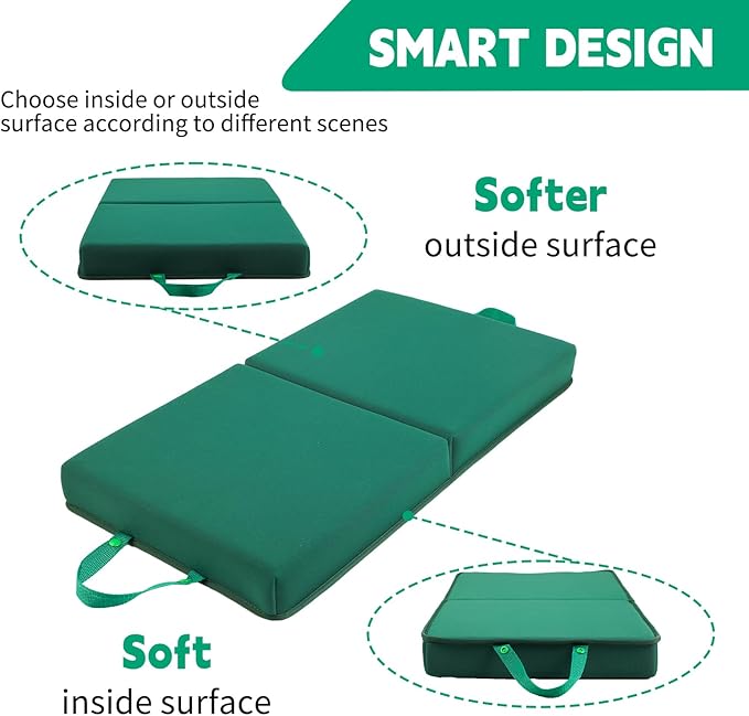 OFiSEXPT Kneeling Pad, Soft Foam Cushion for Knee Support, Water Resistant, Gardening, Baby Bath, Workout Supplies, Lightweight(Green)