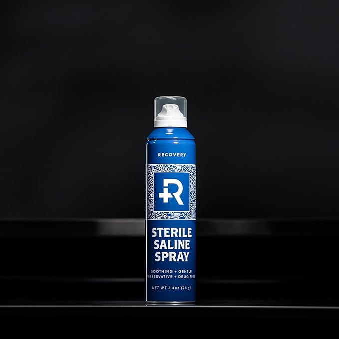 Recovery Aftercare Saline Piercing Aftercare Spray - Sterile Saline Solution for Ear, Belly & Nose Piercings - Removes Dirt & Debris - Soothing & Gentle Cleaner - Vegan & Preservative-Free (7.4 oz)