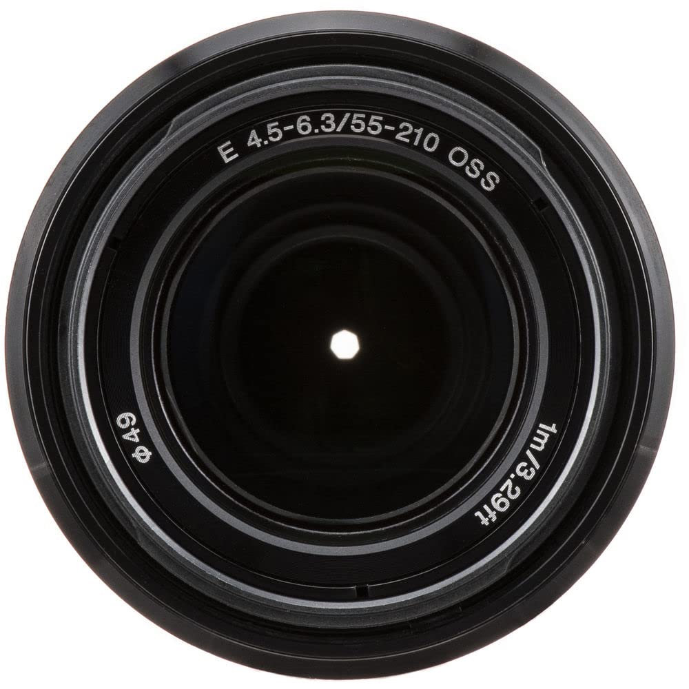 Sony E 55-210 mm F4.5–6.3 OSS Telephoto Zoom Lens (SEL-55210) – Lightweight APS-C w/Optical Stabilization + 3 Piece Filter Kit + Lens Cap Keeper + Cleaning Kit