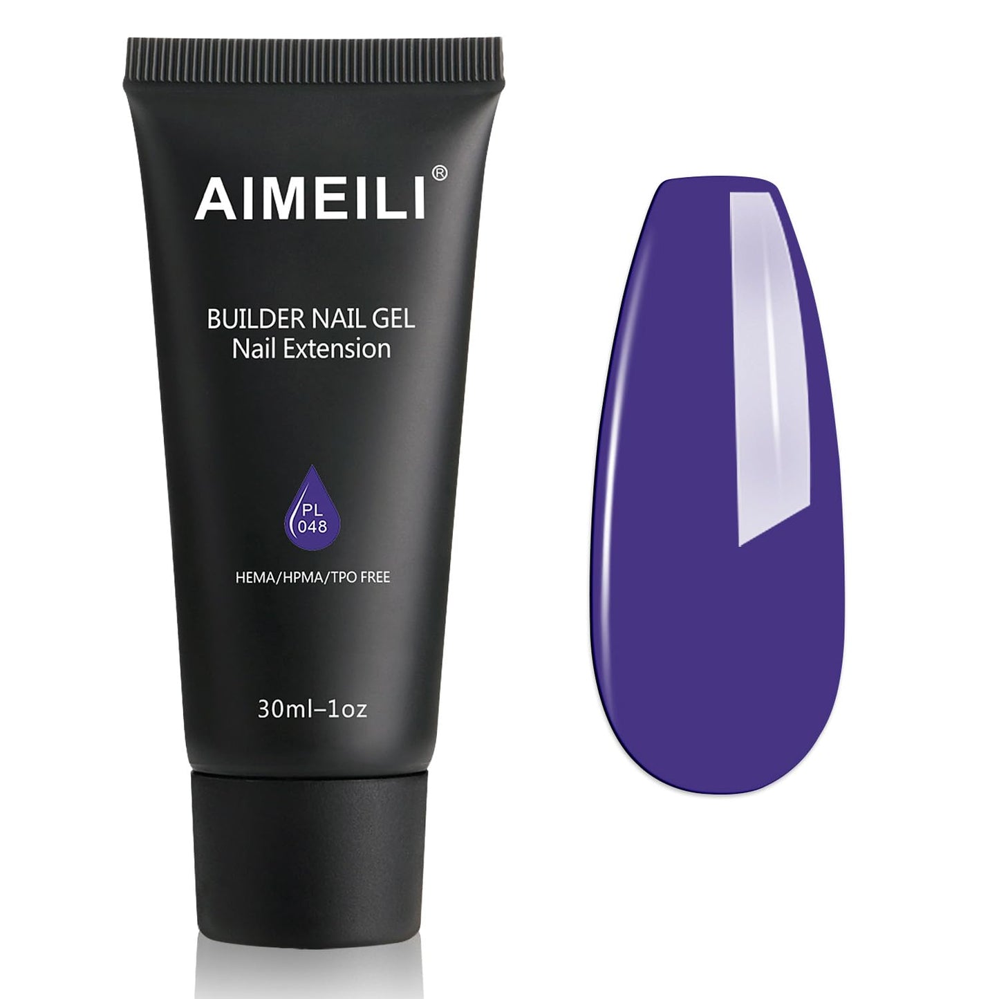 AIMEILI Poly Nail Extension Gel Blue Builder - Hema Free Enhancement for Nail Art Design - DIY Salon At Home Gift for Women - 04