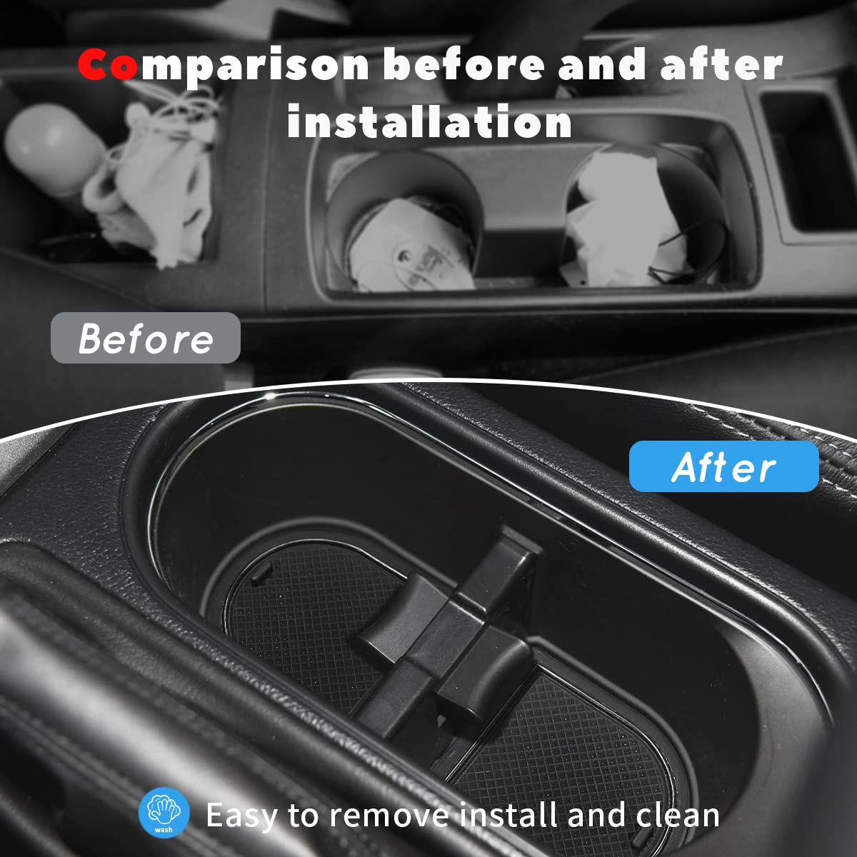 Auovo Anti Dust Mats Compatible with Subaru Forester Accessories 2014-2018 Interior Door Compartment Liners Cup Holder Coasters Center Console Liners 13pcs(Black)