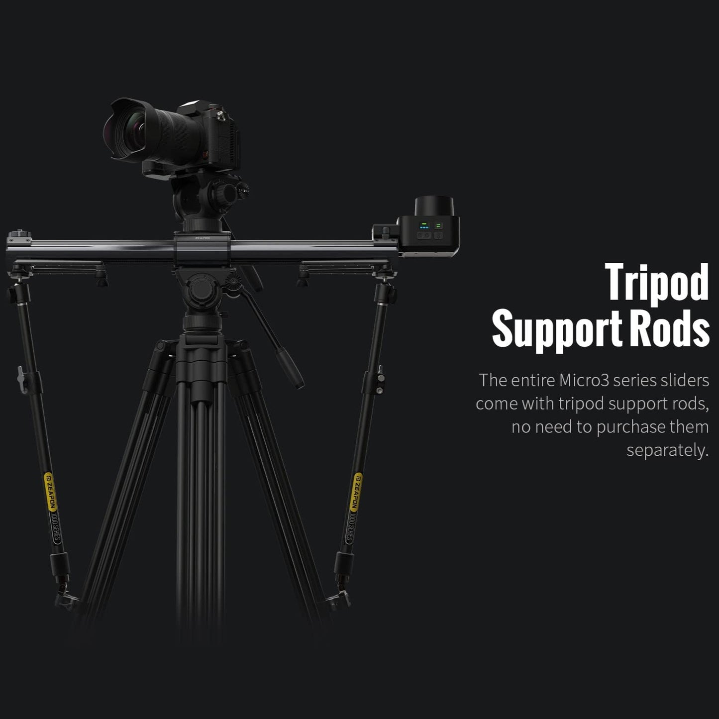 Zeapon Micro 3 E700 Double Distance Motorized Camera Slider, 30/77Cm Travel Distance, Compact Slider With Carrying Case, Motor