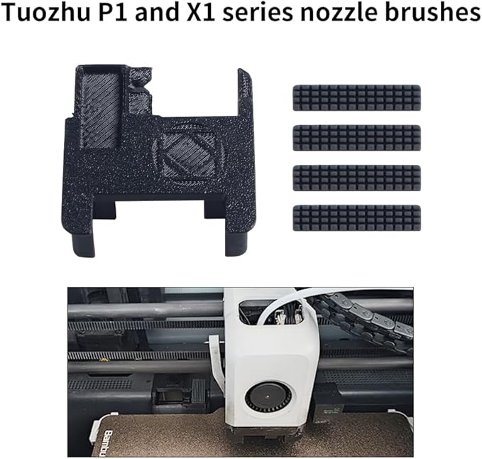 3D Printer Accessories for BambuLab P/X Series Nozzle Brush Replacement Kit - 3Pcs Nozzle Silicone Brush Consumables Cleaning Tool for 3D Printer Hotbed (P1P/P1S)