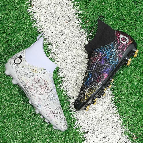 MIGPOGZAI Men's Soccer Shoes High-Top Soccer Cleats Outdoor Breathable Athletic Professional Spikes Youth Boys Football Sh...