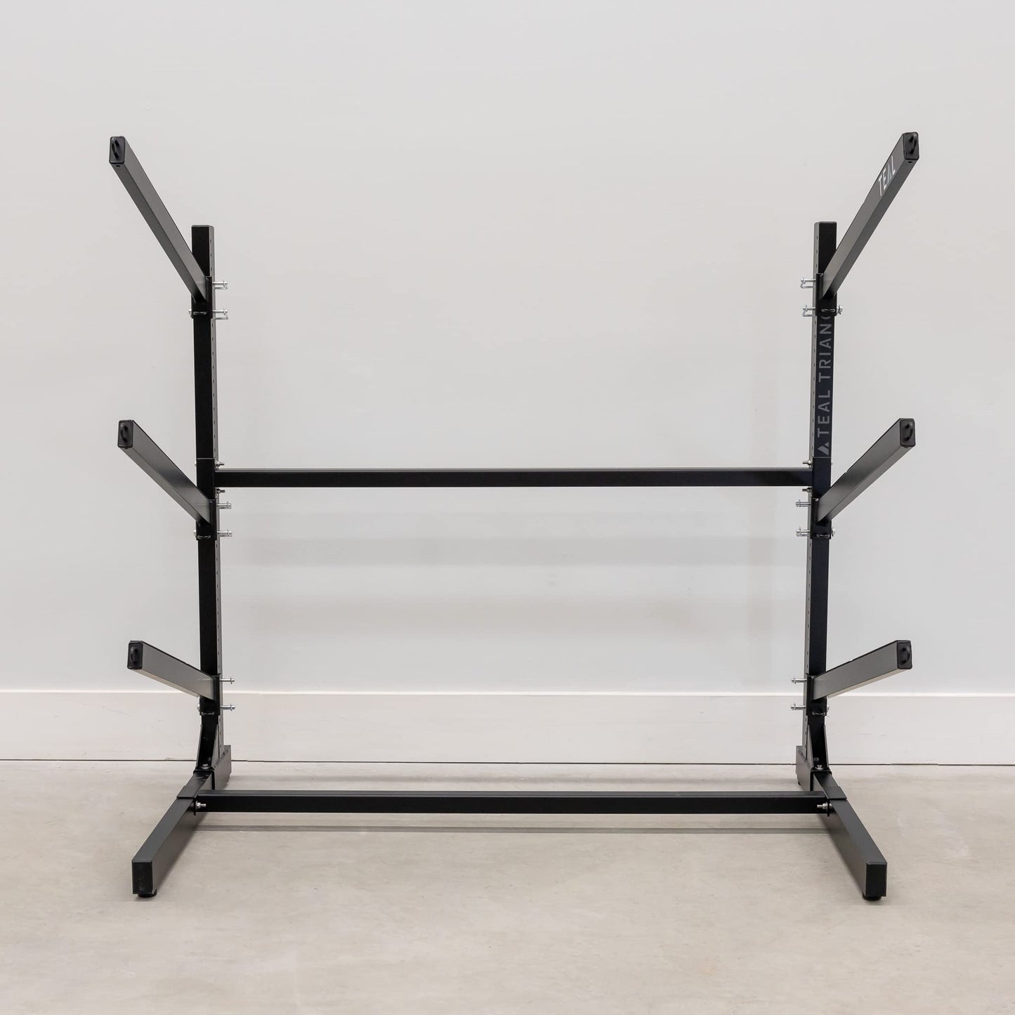 Teal Triangle Freestanding Kayak Storage Rack -Storage Rack for 3 Kayaks or Canoes - Premium Kayak Stand for Outdoor and Indoor - Heavy Duty Kayak Holder - Adjustable Kayak Storage Stand