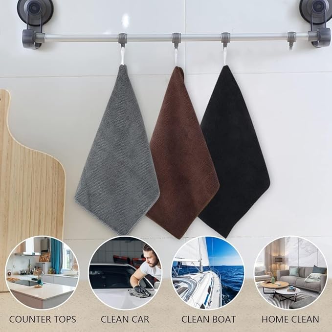 KinHwa Kitchen Washcloths for Dishes Absorbent Microfiber Dish Cloths Quick Dry Dish Rags with Poly Scour Scrub Side Ideal for Kitchen Cleaning (Gray, 8inchx8inch 20pack)