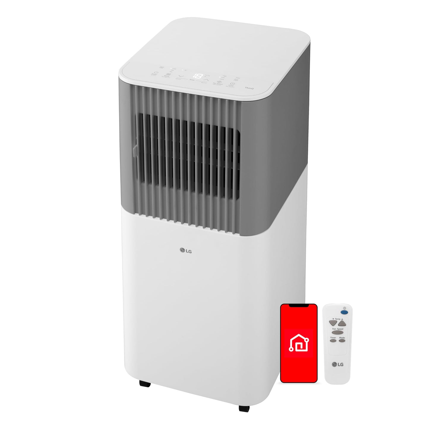 LG 6,000 BTU SACC (10,000 BTU ASHRAE) Smart Portable Air Conditioner, 115V, Cools 250 Sq.Ft. (10' x 25' Room), Quiet Operation, LCD Remote Control, Voice Control, Works w/Amazon Alexa, and Hey Google