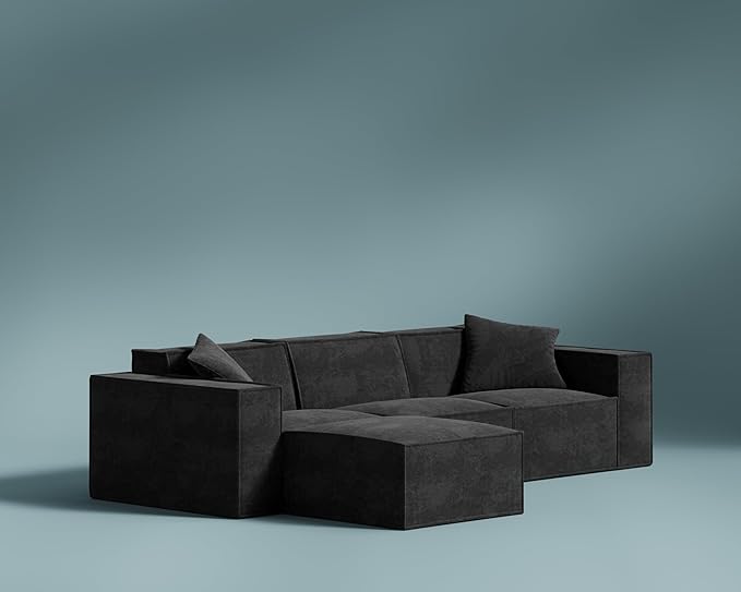 ROVE LAB M1 Modular Sectional Sofa with Ottoman, Sofa in a Box, PetFriendly Modular Couch, Spill-Resistant,Sustainable, Stylish, Modern Sectional Couch for Living Room with SmartFoam Comfort