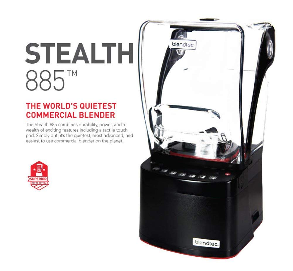 Blendtec Commercial Stealth 885 Blender with Brushless Motor + (2) 90oz WildSide Jars