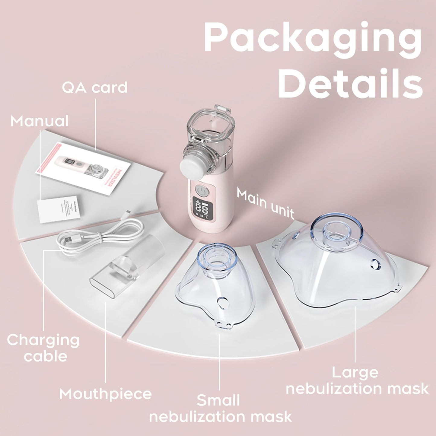 ULTRASONIC Nebulizer, Model NE-520, Smart Digital Display Portable Nebulizer for Adults and Kids, Portable Nebulizer- Rechargeable Nebulizer for Travel and Home Use, Take-Along Nebulizer for Kids