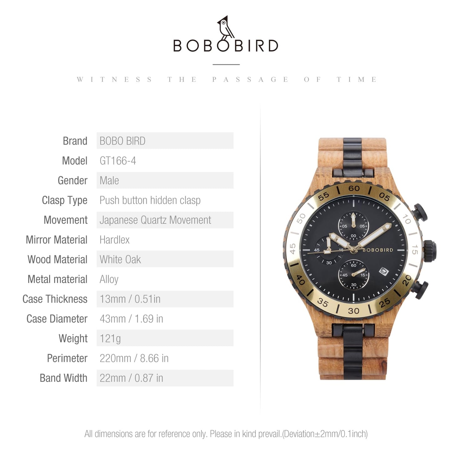 2win Engraved Wooden Watches for Men Gold Date Chronograph Military Luxury Japanese Movement Personalized Anniversary Watch Gift for Husband My Man Boyfriend (A-for-Husband)