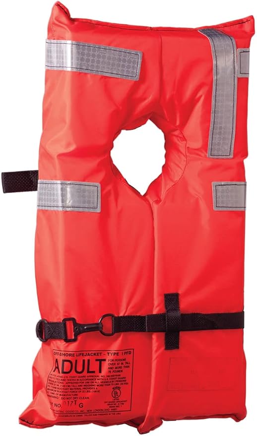 Kent Commercial Type I Collar Style Life Jacket, Orange