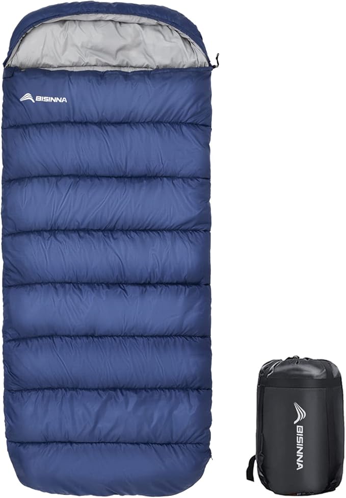 BISINNA XXL Sleeping Bag(90.55"x39.37") for Big and Tall Adults,3-4 Seasons Plus Size Warm and Comfortable Waterproof Ligh...