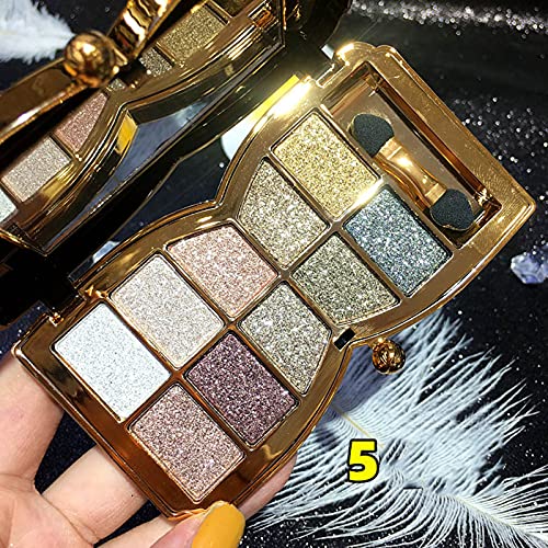 Glitter Eyeshadow Palette, 10 Colors Sparkle Shimmer & Matte Eye Shadow Highly Pigmented Waterproof Long Lasting Makeup Se...