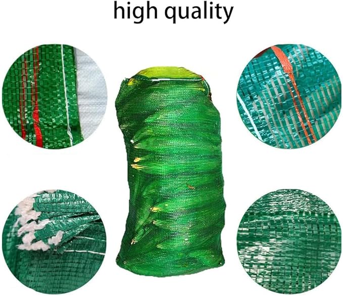 10pcs Extra Large Mesh Storage Produce Bags Reusable Vegetable Storage Bags Sacks 21'' x 32'' Holds up to 50 Lbs Vegetable Storage Bags (Green 10)