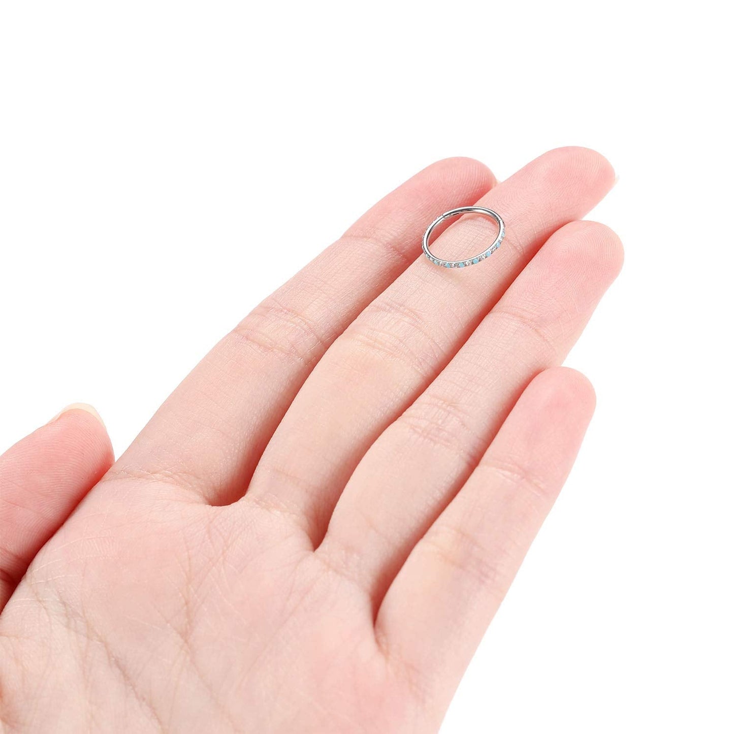 FUNLMO 16G Septum Jewelry 6mm Nose Septum Ring Cartilage Helix Tragus Earring Helix Piercing Jewelry Nose Ring Hoop Septum Click